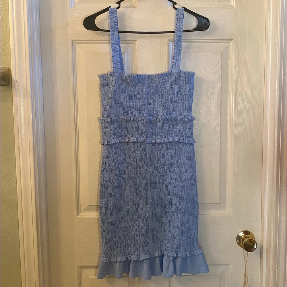 Love Tree Sky Blue Ruffled Casual Dress NWTs - Picture 9 of 11